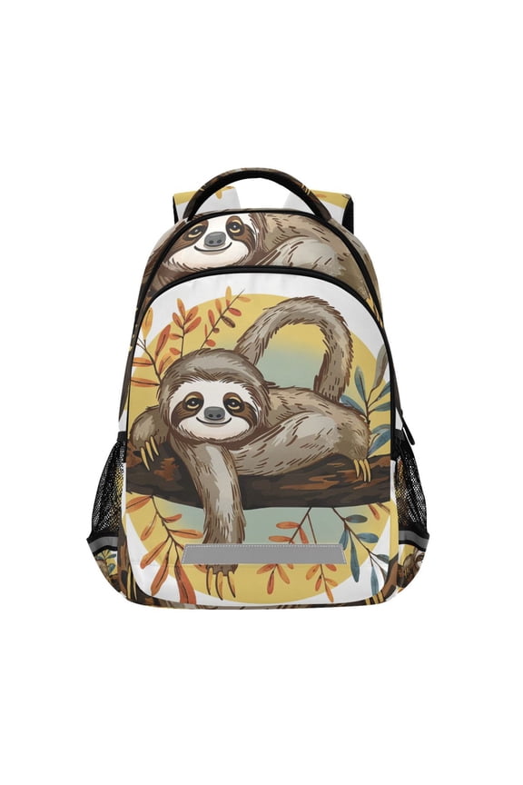 Sloth on Branch Backpack Elementary School Bag Bookbag Travel Rucksack