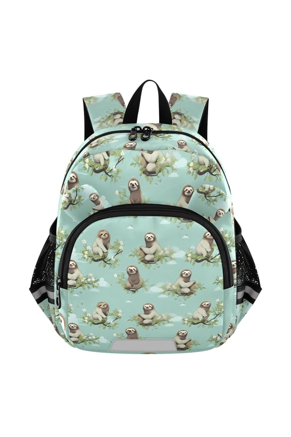 Sloth with Leaves Mini Backpack School Bookbag Age 3-7 Medium