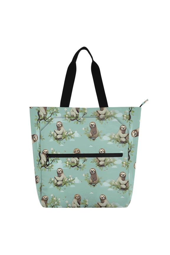 Sloth with Leaves School Book Bag Kids Tote Bags Handbag
