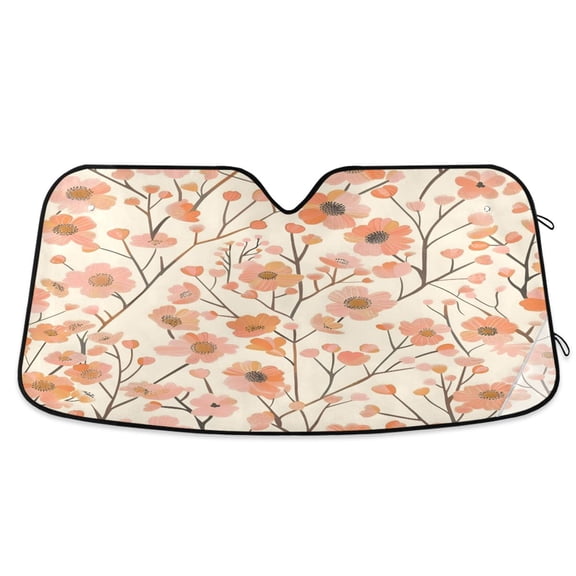 ALAZA Small Floral Windshield Sun Shade Car Foldable Visor Block UV Rays Protector 53"x23.5"