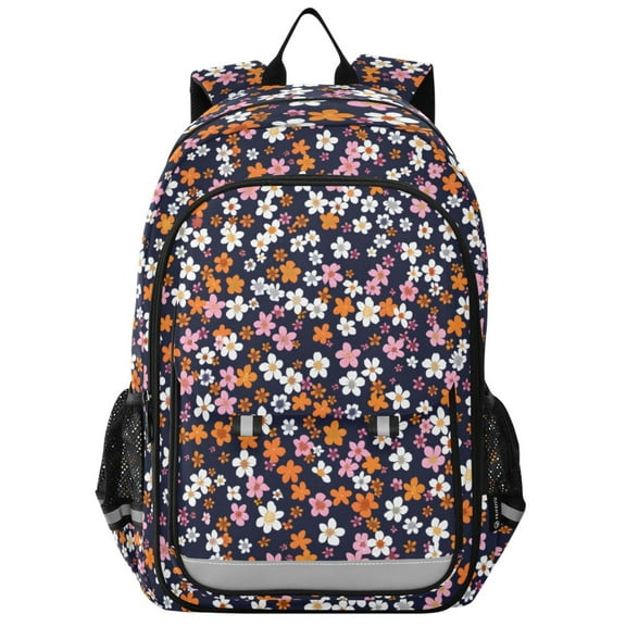 ALAZA Small Flowers Floral Laptop Backpack Purse Travel Bag Casual School Bookbag Rucksack for Women Men