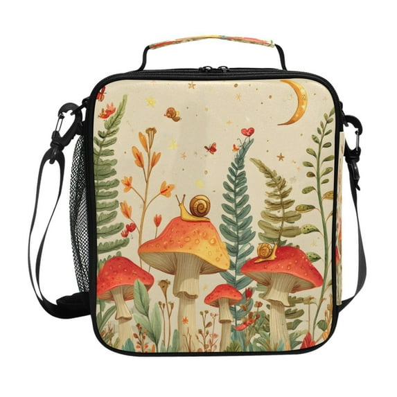 ALAZA Snail on Mushrooms Lunch Box Insulated Lunch Bag Reusable Thermal Cooler Tote School Picnic