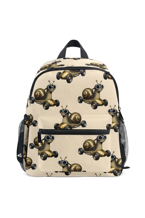 Snails Racer Pattern School Backpack Student Bookbag Mini Bag