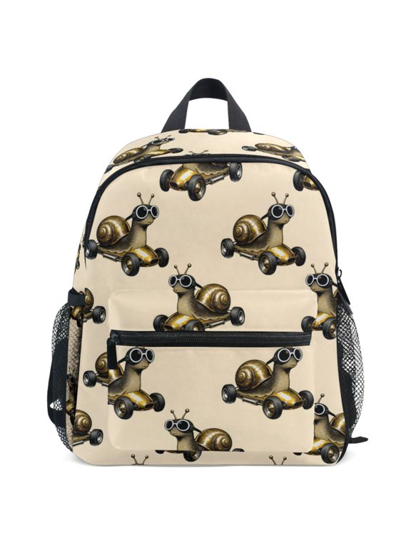 Snails Racer Pattern Kids Backpack for Preschool Kindergarten Toddler Bags