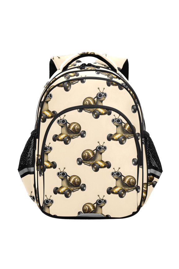 Snails Racer School Backpack Elementary Bag Student Bookbag Travel Rucksack