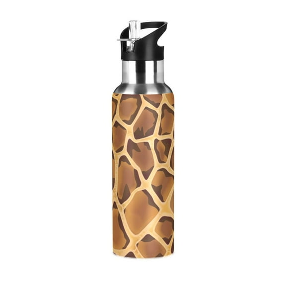 ALAZA Snake Animal Skin Water Bottle Insulated Flask Stainless Steel Straw Lid 20 oz