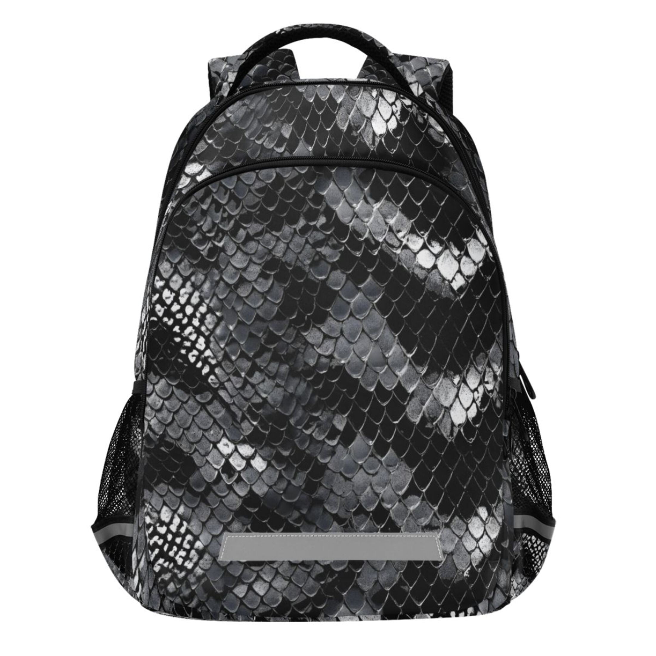 Urban Expressions Black and Snake Print Women\'s Backpack Mini Backpack Snake Embossed & Black Soft by Manu Atelier main image 3