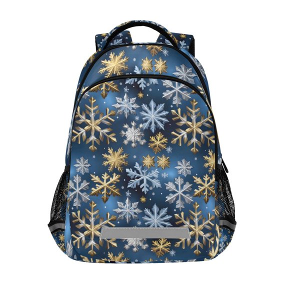 ALAZA Snowflakes Backpack Elementary School Bag Bookbag Travel Rucksack