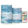 thumbnail image 1 of ALAZA Snowflakes Christmas 2 PCs LED Flickering Flameless Candles with Remote Timer Battery Operated Candle, 1 of 7