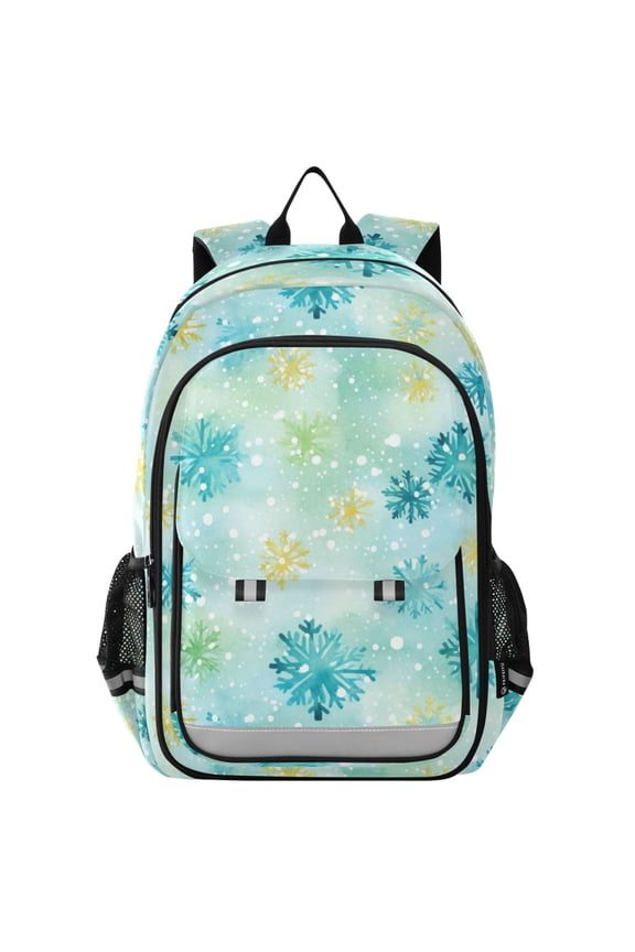 Snowflakes Christmas Laptop Backpack Purse Travel Bag Casual School Bookbag Rucksack for Women Men