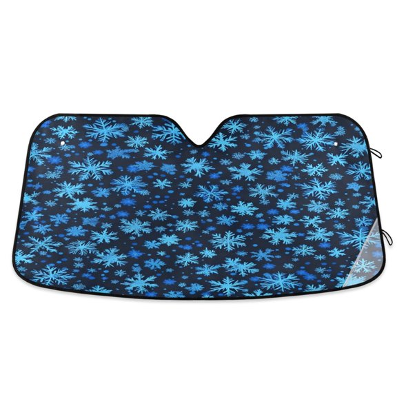 ALAZA Snowflakes Windshield Sun Shade Car Foldable Sun Visor Block UV Rays Protector 55"x27.6"