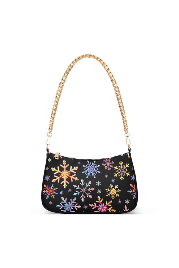 Snowflakes Women's Chain Shoulder Bag Hobo Handbag Tote Crossbody Purse