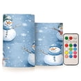 thumbnail image 1 of ALAZA Snowman in Christmas Snowflakes 2 PCs LED Flickering Flameless Candles with Remote Timer Battery Operated Candle, 1 of 7