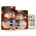 thumbnail image 1 of ALAZA Snowman with Scarf 2 PCs LED Flickering Flameless Candles with Remote Timer Battery Operated Candle, 1 of 7