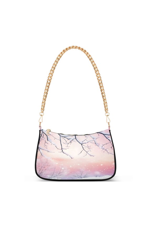 Snowy Branches Winter Women's Chain Shoulder Bag Hobo Handbag Tote Crossbody Purse