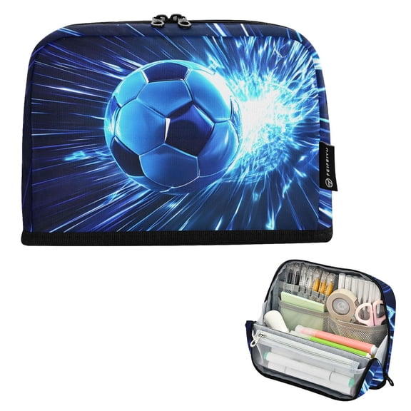 ALAZA Soccer Ball Pencil Case Pen Pouch Bag Large Capacity Organizer
