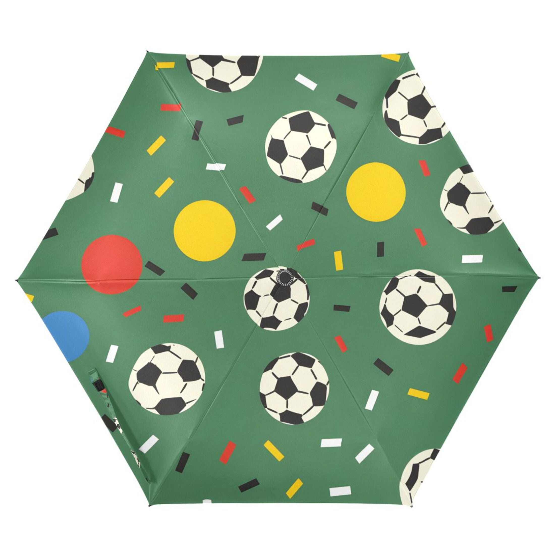 ALAZA Soccer Balls UPF 50+ Compact Folding Umbrella for Rain Travel Umbrella Packable