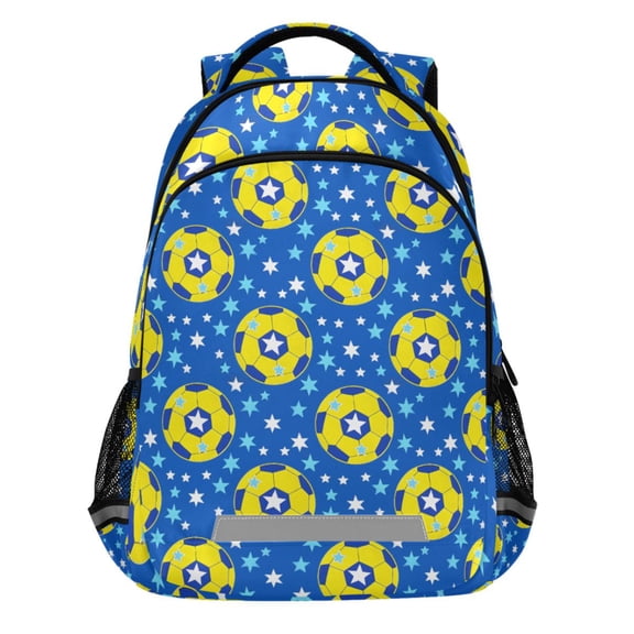 ALAZA Soccer Star Footballs Pattern Backpack Elementary School Bags Student Bookbag Travel Rucksack