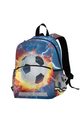 Soccer with Fire Lightning School Backpack Elementary Student Bookbag