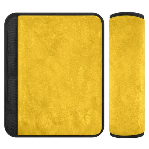 ALAZA Solid Yellow Car Seat Belt Adjuster Neck Covers Shoulder Cushions Pads S