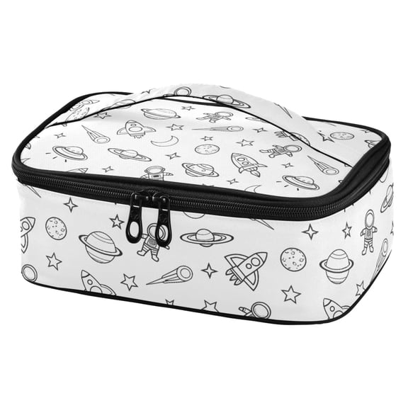 ALAZA Space Galaxy Universe Lunch Box Insulated Cooler Tote Bag Reusable School Picnic Travel Office