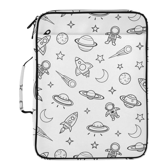 ALAZA Space Galaxy Universe Pattern Expanding Accordion File Folder 3 Ring Zipper Binder Organizer Portable Document Bag