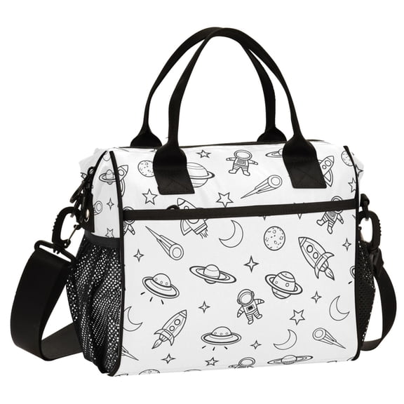 ALAZA Space Galaxy Universe Print Cooler Lunch Bag Insulated Reusable Lunch Tote Large Leakproof Thermal Lunch Box for Work School Picnic Travel Medium