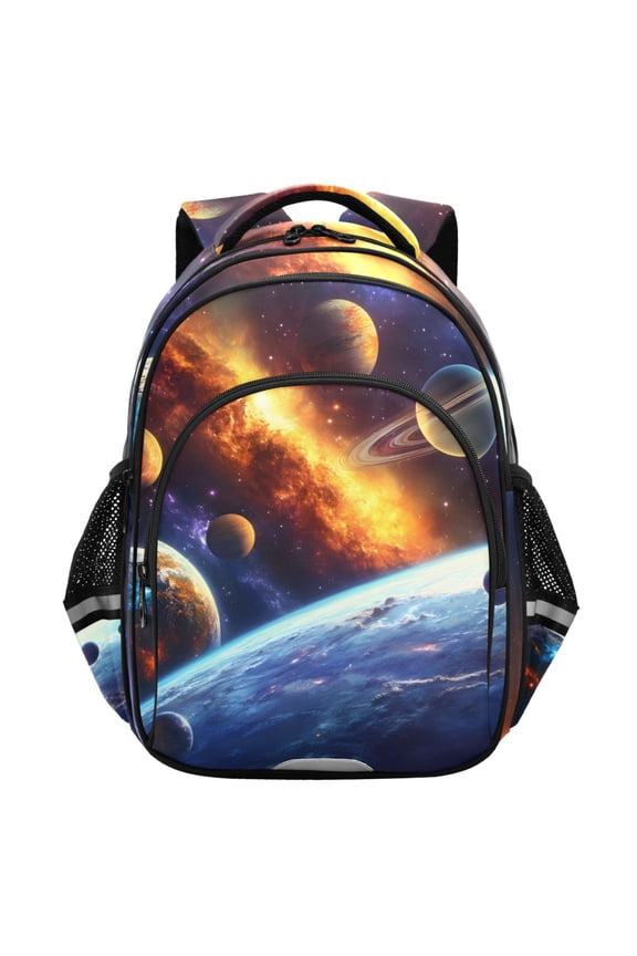 Space Planets School Backpack Elementary Bag Student Bookbag Travel Rucksack