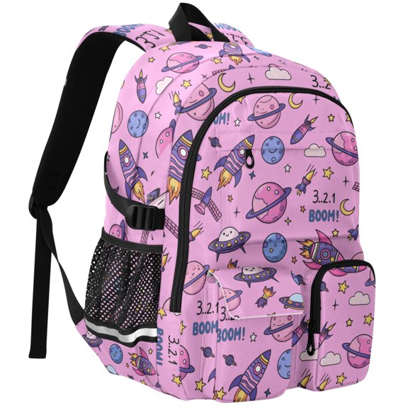 ALAZA Space Rocket Planets Print Student Backpack School Bookbag Large Laptop Daypack Travel Bag
