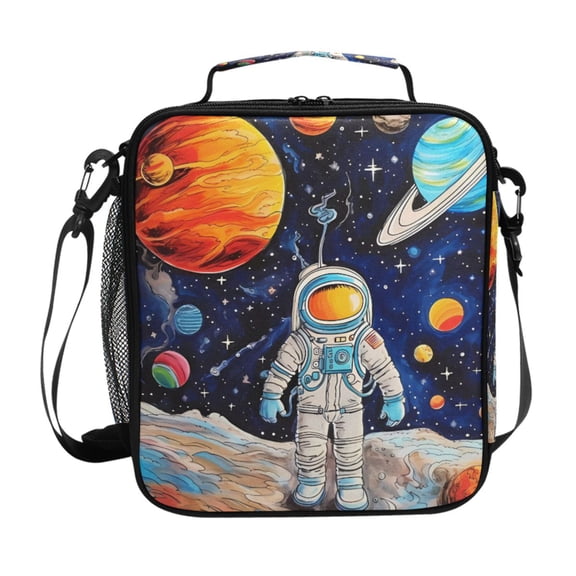 ALAZA Space Universe Astronaut Lunch Box Insulated Lunch Bag Reusable Thermal Cooler Tote School Picnic