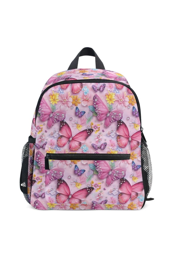 Sparkling Butterfly Pattern School Backpack Student Bookbag Mini Bag