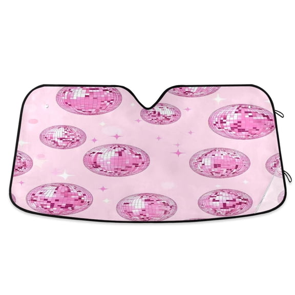 ALAZA Sparkling Disco Balls-a1 Windshield Sun Shade Car Foldable Sun Visor Block UV Rays Protector 55"x27.6"