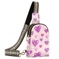 thumbnail image 1 of ALAZA Sparkling Hearts Shiny Sling Bag for Women Men Waterproof Crossbody Chest Bags, 1 of 7