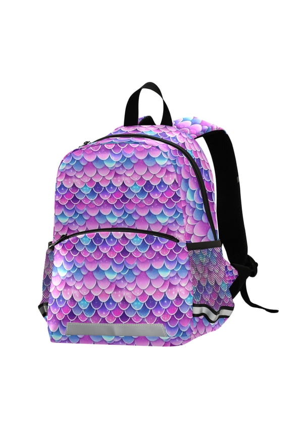 Sparkling Mermaid Scales School Backpack Elementary Student Bookbag