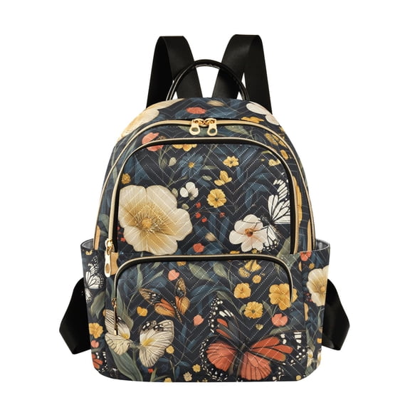 ALAZA Spring Butterflies Floral Womens Travel Laptop Backpack Large Daypack Ladies Shoulder Bags M