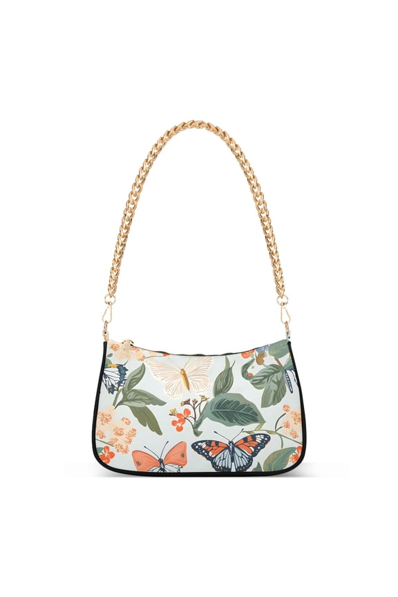 Spring Butterflies Floral-a5 Women's Chain Shoulder Bag Hobo Handbag Tote Crossbody Purse