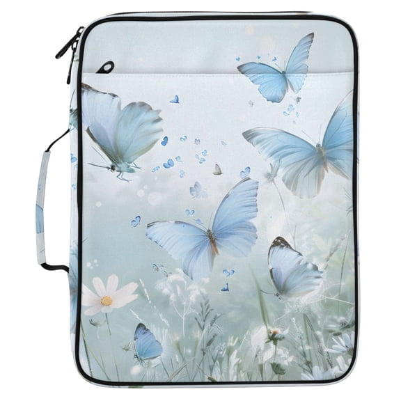 ALAZA Spring Butterfly Pattern Expanding Accordion File Folder 3 Ring Zipper Organizer Portable Document Binder Bag