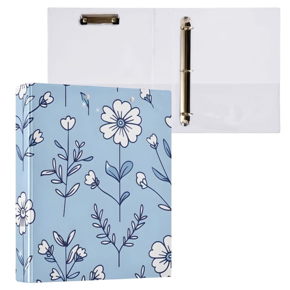 ALAZA Spring Flowers Hardcover 3 Ring Binder 1.5" Round Rings Interior Pockets Binders Organizer 1 Pack