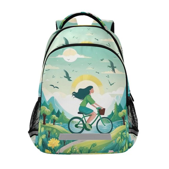 ALAZA Spring Outing Landscape Backpack Elementary School Bag Bookbag Travel Rucksack