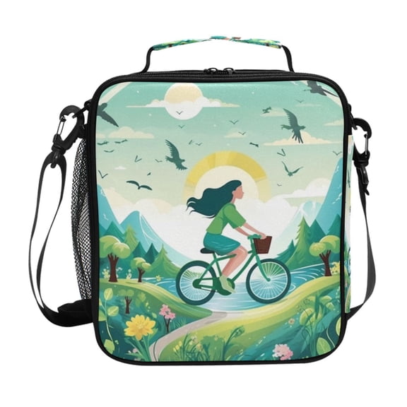 ALAZA Spring Outing Landscape Lunch Box Insulated Lunch Bag Reusable Thermal Cooler Tote School Picnic