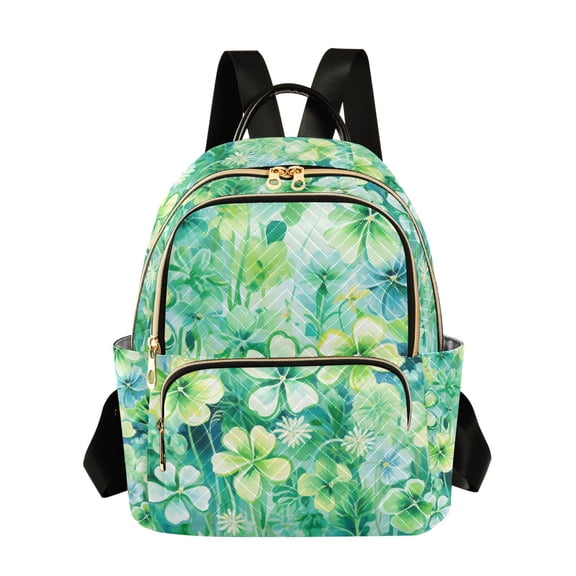 ALAZA St Patrick Clover Flower Womens Travel Laptop Backpack Large Daypack Ladies Shoulder Bags M