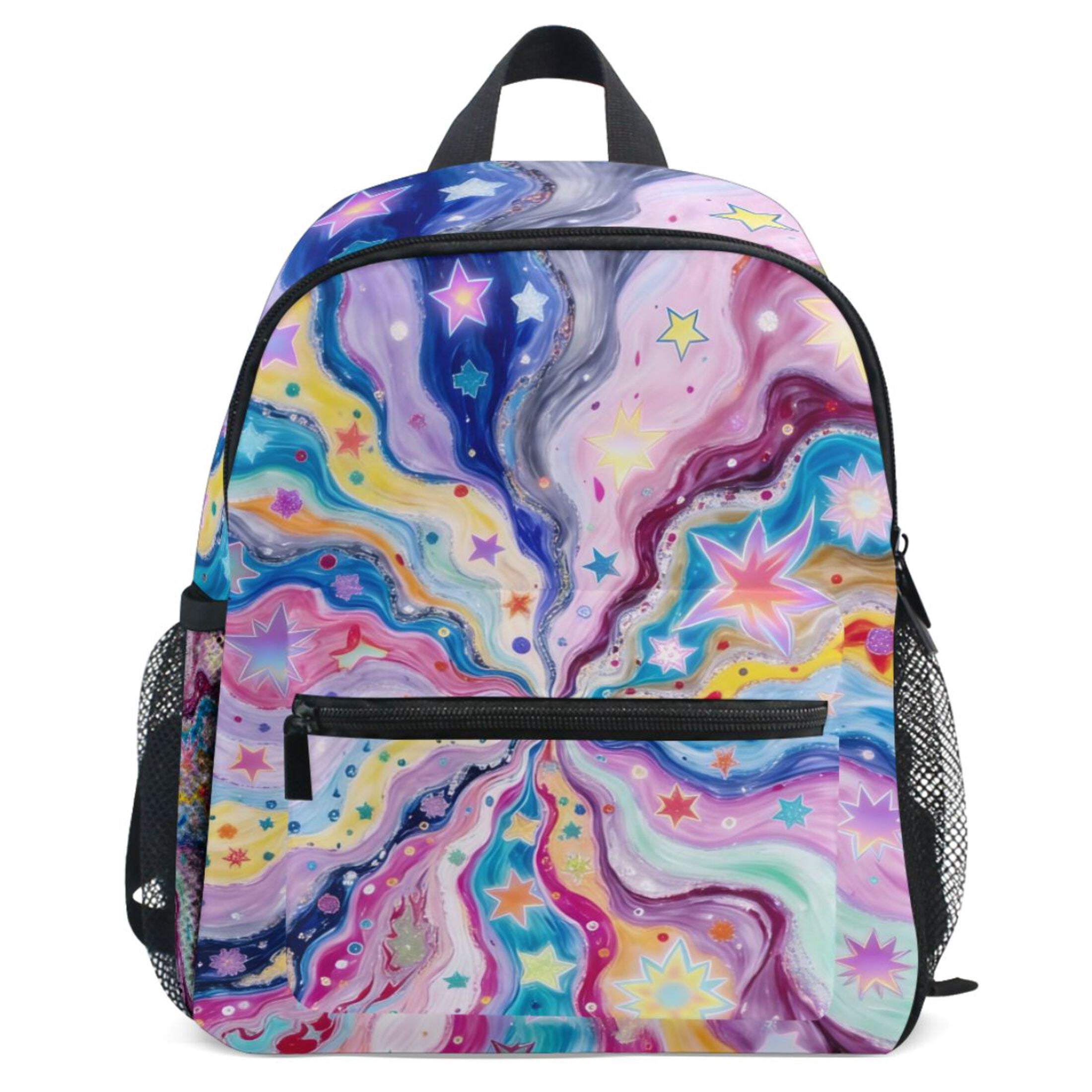 ALAZA Star Tie-dye Pattern School Backpack Student Bookbag Mini Bag ...