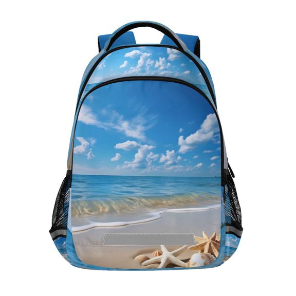 ALAZA Starfish Conch on Beach Backpack Elementary School Bag Bookbag Travel Rucksack