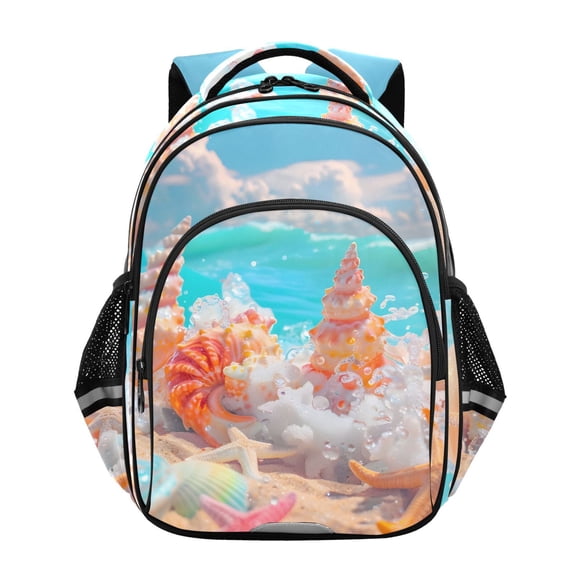 ALAZA Starfish Conch on Beach School Backpack Elementary Bag Bookbag Travel Rucksack