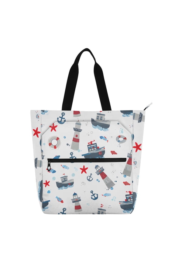 Starfish Sailboat School Book Bag Kids Tote Bags Handbag