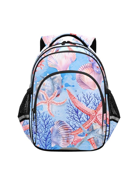 Starfish Seashell Conch School Backpack Elementary Bag Bookbag Travel Rucksack