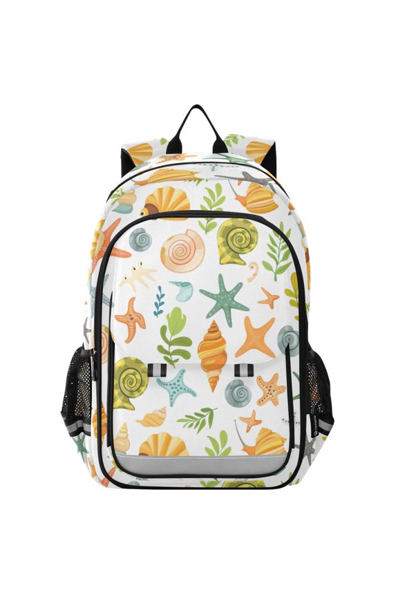 Starfish Snails Conch Laptop Backpack Purse Travel Bag Casual School Bookbag Rucksack for Women Men