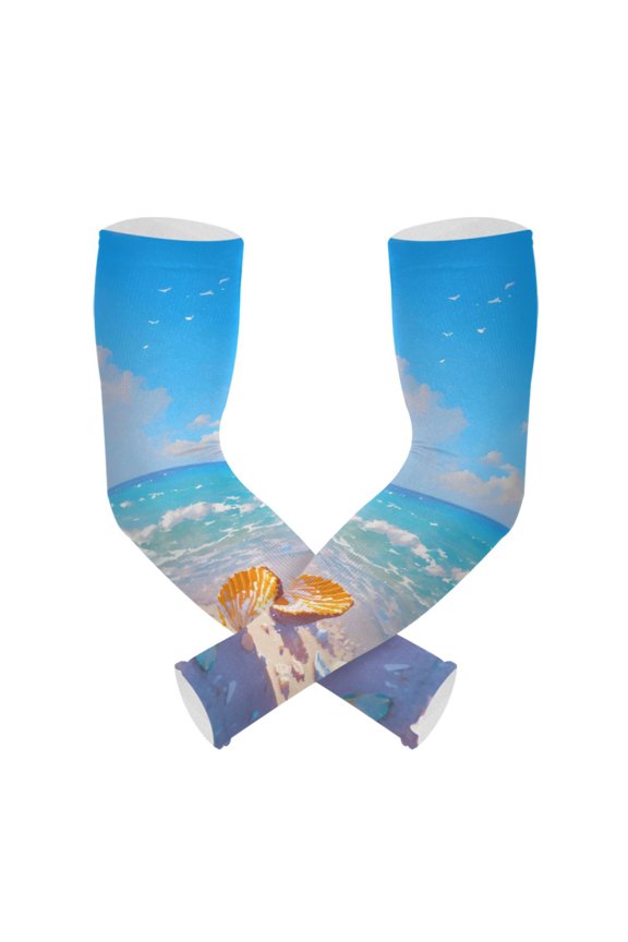 Starfish and Shells Beach UV Sun Protection Arm Sleeves UPF 50+ Compression Cooling Sleeve 1 Pair