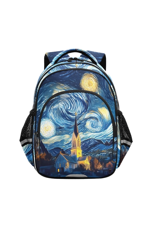 Starry Sky Oil Paint School Backpack Elementary Bag Bookbag Travel Rucksack