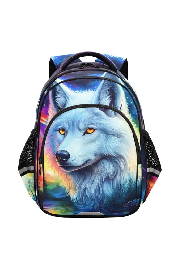 Starry with Wolf School Backpack Elementary Bag Student Bookbag Travel Rucksack
